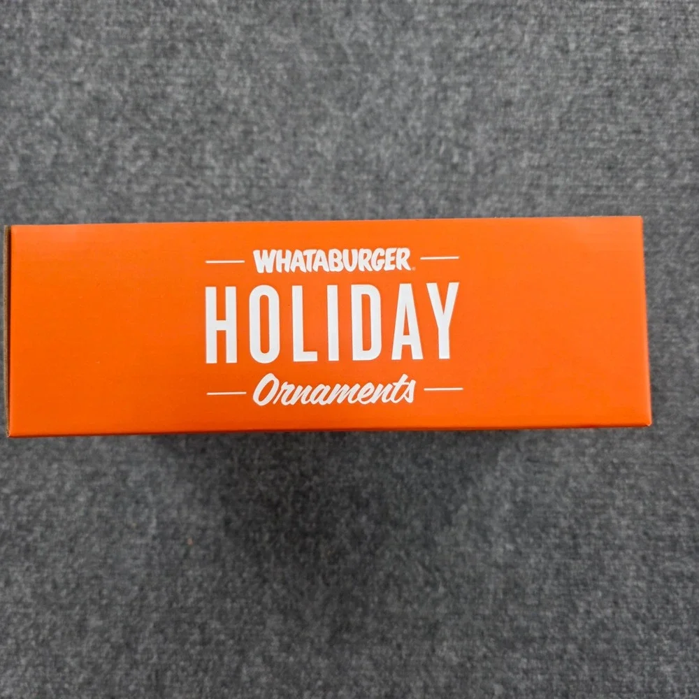 Whataburger 75th Anniversary Holiday ‎ Glass Ornament Set Limited Edition